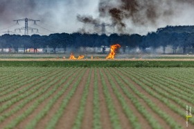 Brand in de polder