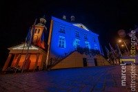 Raadhuis in blauw licht