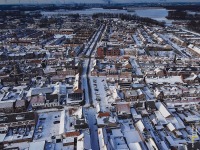 Winters centrum vanuit drone