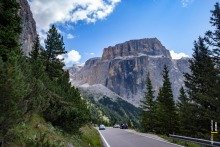 Panoramic Views of the Majestic Dolomites near Canazei on SS242