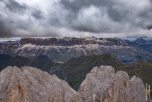 Majestic Marmolada: Gray Panorama of the Dolomites