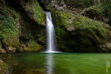 Secluded Waterfall Near Nomenj, Slovenia