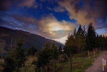 Starry Night Over Gerlos and Königsleiten in the Austrian Alps