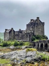 Eilean Donan Castle on a Rainy Grey Day