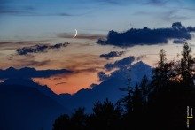 Crescent Moon over Inntal, Austrian Alps