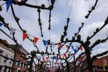 Traditional Dutch Festival Flags on King's Day